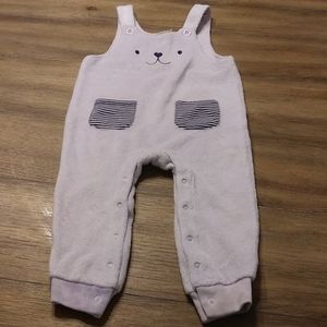 Purple fleece overalls